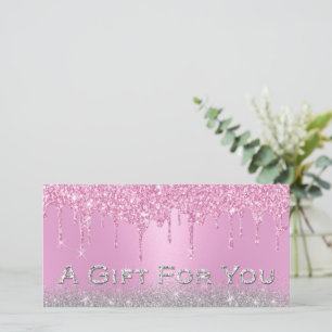Roze schijven Silver Glitter Gift Salon-certificat