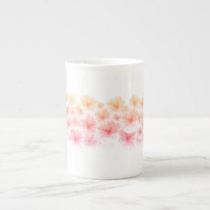Roze schilderij van waterverf voor paasbloem porselein kop