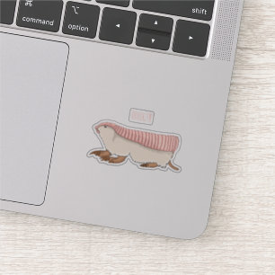 Roze schildklier cartoon sticker