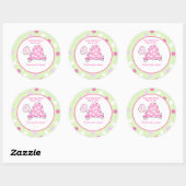 Roze Schildpad Groen/Roze Dot Custom Favor Sticker (Vel)