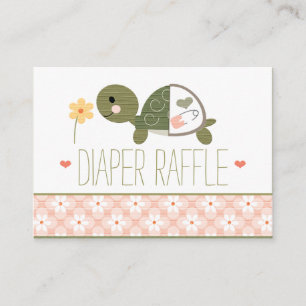Roze Schildpad in Luier Raffle Tickets Informatiekaartje