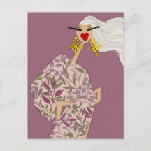Roze Schitterende Stijl Glam Mode Kunst Ansichtkaa