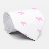 Roze Schnauzer Stropdas (Opgerold)