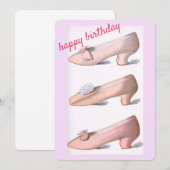 Roze  schoenen Birthday Kaart (Voorkant / Achterkant)