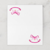 Roze schommelpaard waterverf kunst (Buitenkant ongevouwen)