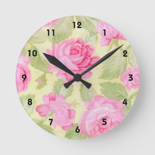 Roze Schoonheden Wandklok Ronde Klok (Voorkant)