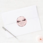 Roze schoonheid Glitter Blush Lashes Makeup Cleane Ronde Sticker (Envelop)
