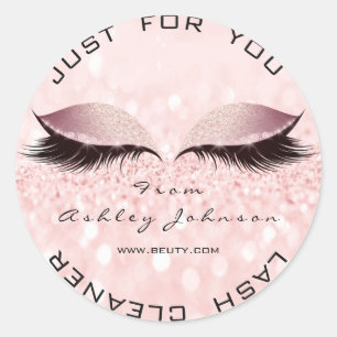 Roze schoonheid Glitter Blush Lashes Makeup Cleane Ronde Sticker