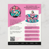 ⭐️Roze Schoonmakende Bedrijfs Flyer Sjabloon Retro (Voorkant)