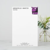 roze schrijfmachine briefterhead briefpapier (Staand voorkant)