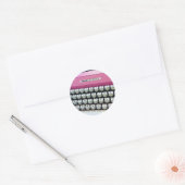 Roze schrijfmachine ronde sticker (Envelop)
