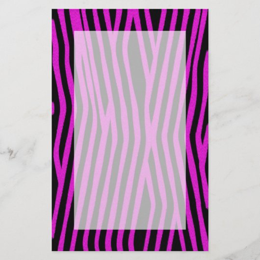 Roze schrijfpapier met Zebra Briefpapier (Voorkant)