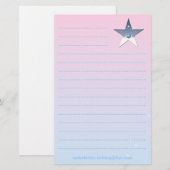 roze schrijfpapier voor kinderen briefpapier (Voorkant / Achterkant)