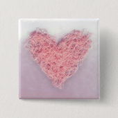 Roze schuin hart vierkante button 5,1 cm (Voorkant)