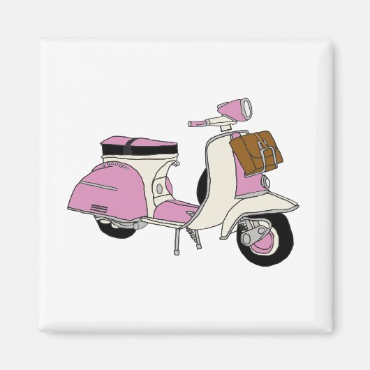 Roze scooter magneet (Voorkant)