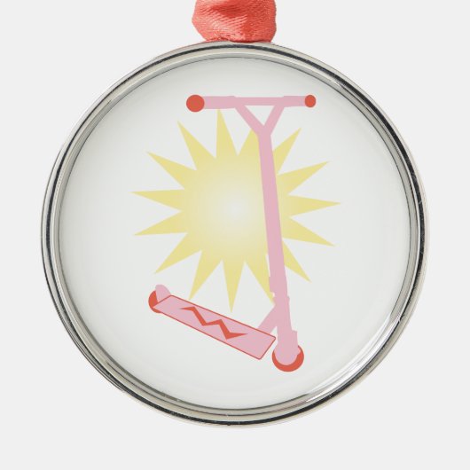 Roze scooter metalen ornament (Voorkant)