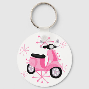 Roze scooter sleutelhanger
