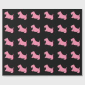 Roze Scottish Terrier Wrapping Paper Cadeaupapier (Vlak)