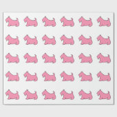 Roze Scottish Terrier Wrapping Paper Cadeaupapier (Vlak)