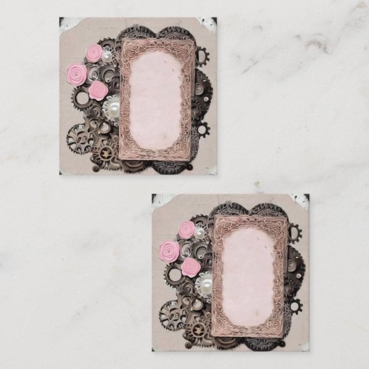 Roze scrapbook Elements Lijst Informatiekaartje (Voorkant / Achterkant)