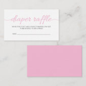 Roze Script Baby shower Diaper Raffle Ticket (Voorkant / Achterkant)