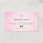 Roze Script Chic Heart Custom Logo Simple Business Klantenkaartje (Achterkant)