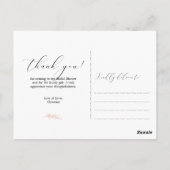 Roze Script Flower Vrijgezellenfeest Hartelijk dan Briefkaart (Achterkant)