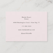 Roze Script Foto Make-up  Visitekaartje (Achterkant)