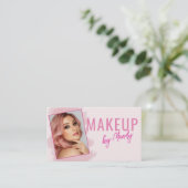 Roze Script Foto Make-up Visitekaartje (Staand voorkant)
