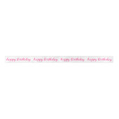Roze script Happy Birthday Typografie Lint (Voorkant)