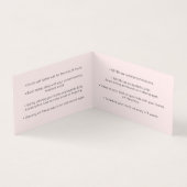 Roze script kalligrafie nazorginstructies visitekaartjes (Binnen)