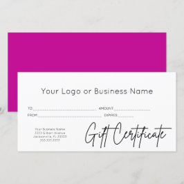 Roze Script Logo Business Cadeaubon