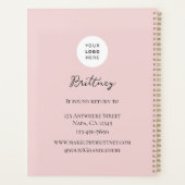 Roze Script Logo Foto Make-up Aanpasbaar Planner (Achterkant)