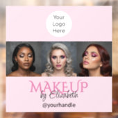 Roze Script Logo Foto Make-up Studio Raamsticker (Vel 2)