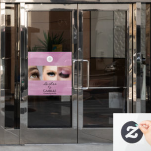 Roze Script Logo Foto Make-up Studio Ruit Raamsticker