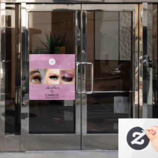 Roze Script Logo Foto Make-up Studio Ruit  Raamsticker