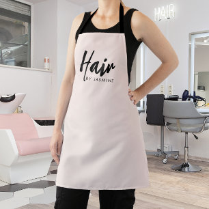 Roze Script Logo Kapper Salon Personeel Schort