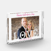 Roze script | Moderne brieven Big LOVE Photo Block Fotoblokken (Links)