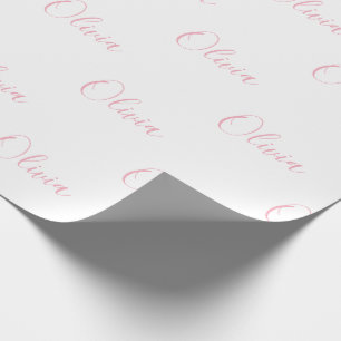 Roze Script Name Girly Elegant  Cadeaupapier