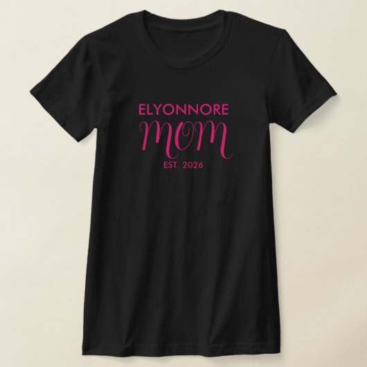 Roze Script Oprichtings Moeder Wit Aangepaste Naam T-shirt (Laagn)