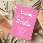 Roze scriptweddenschap kaart