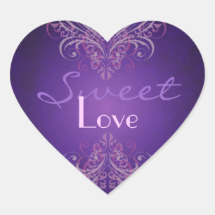 Roze Scroll Paarse Snoep Buffet Sticker