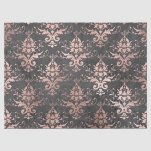 Roze scrollwerk op de loskoppeling van houtskool tissuepapier