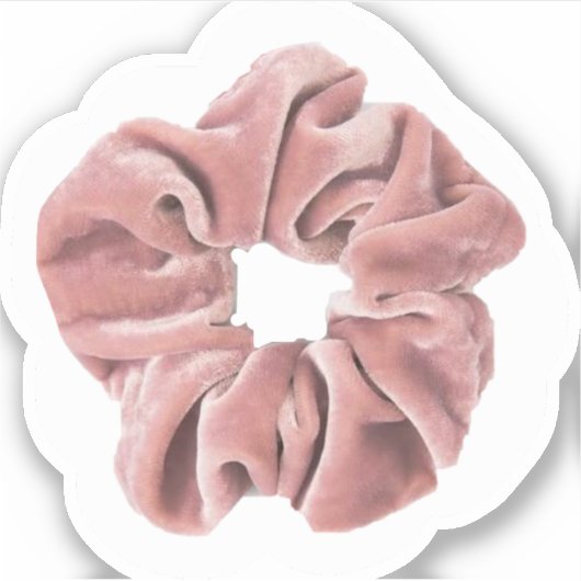 Roze scrunchie sticker (Voorkant)