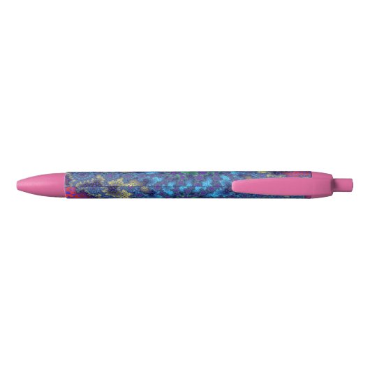 Roze Seafoam Burst Zwarte Inkt Pen (Achterkant)