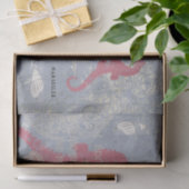 Roze Seahorse Zee Shell Blauw Frans Decoupage Idee Tissuepapier (Geschenk)