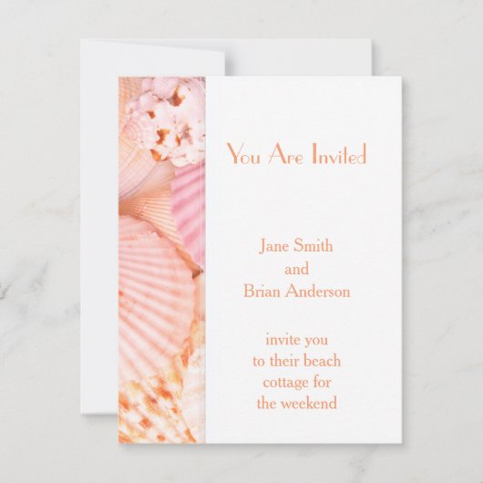 Roze Seashells Kaart (Voorkant)