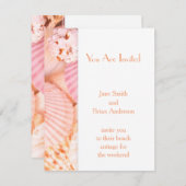 Roze Seashells Kaart (Voorkant / Achterkant)