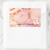 Roze Seashells Rechthoekige Sticker (Tas)