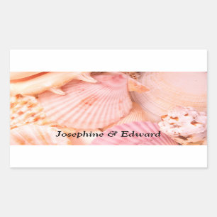 Roze Seashells Rechthoekige Sticker